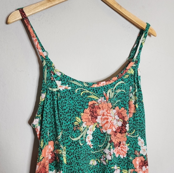 Torrid trapeze midi dress challis green floral - Picture 11 of 15